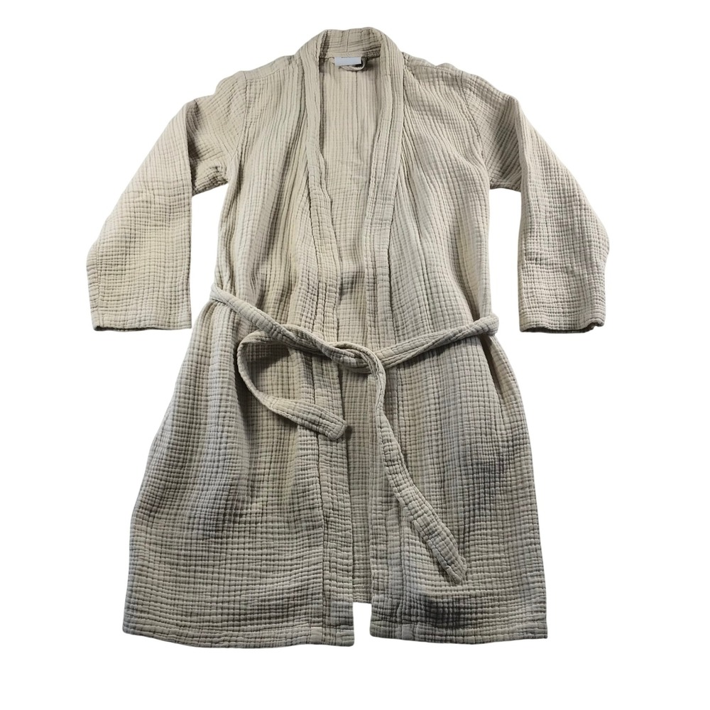 Parachute Cloud Robe Medium Tan Beige 100% Turkish Cotton Gauze Shawl Collar